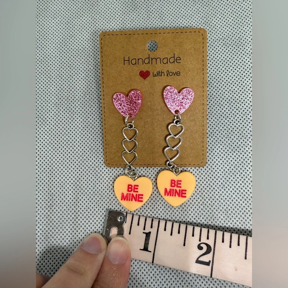 Handmade Valentine’s Day Candy Heart Earrings